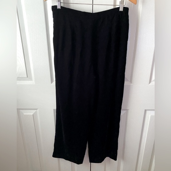 Talbots Pants - Talbots Petites Black Velvet High Rise Wide‎ Leg Trousers SZ 12P